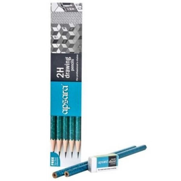 APSARA DRAWING PENCILS - 10 Nos (Free 1 Eraser)