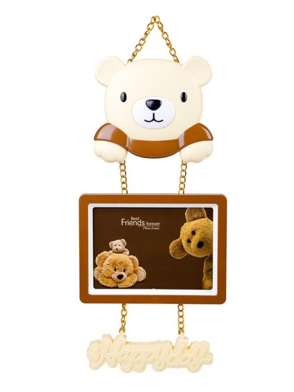 HANGING TEDDY PHOTO FRAME-BROWN-1PC
