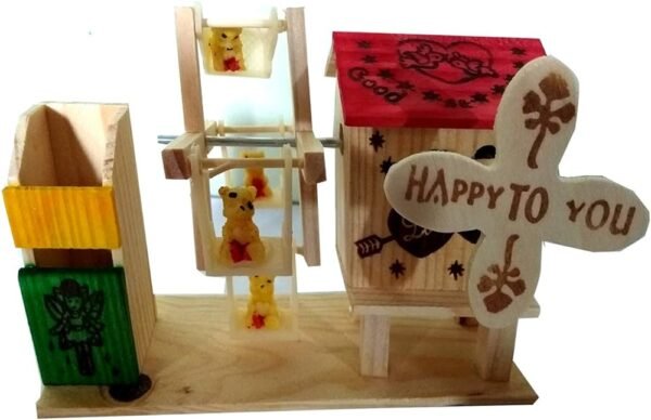 WOODEN MUSIC BOX WITH PEN STANS-1PC